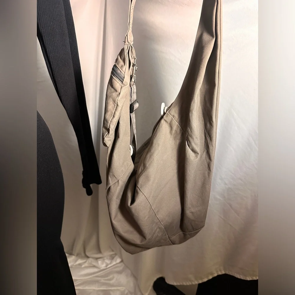 Slow Ton Pet Sling Carrier Bag Khaki Canvas Adjustable Crossbody Travel Dog Cat